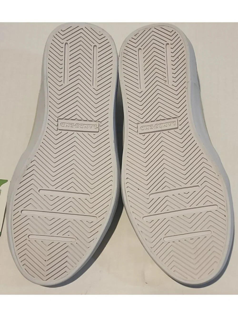 LANDS END Girls size 12 Canvas Slip On Shoes navy blue white stripe new w Agion